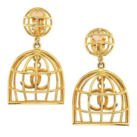 chanel birdcage earrings replica|large birdcage earrings.